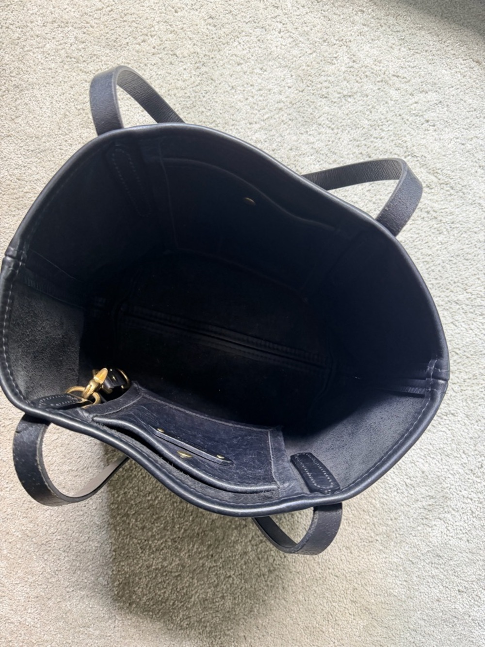 FOUNT Black Leather Tote Bag - Picture 5 of 7